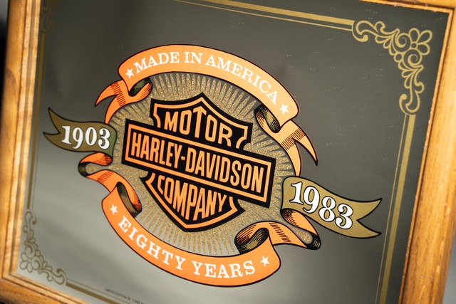 80th Anniversary Official Harley Davidson Vintage Mirror Sign