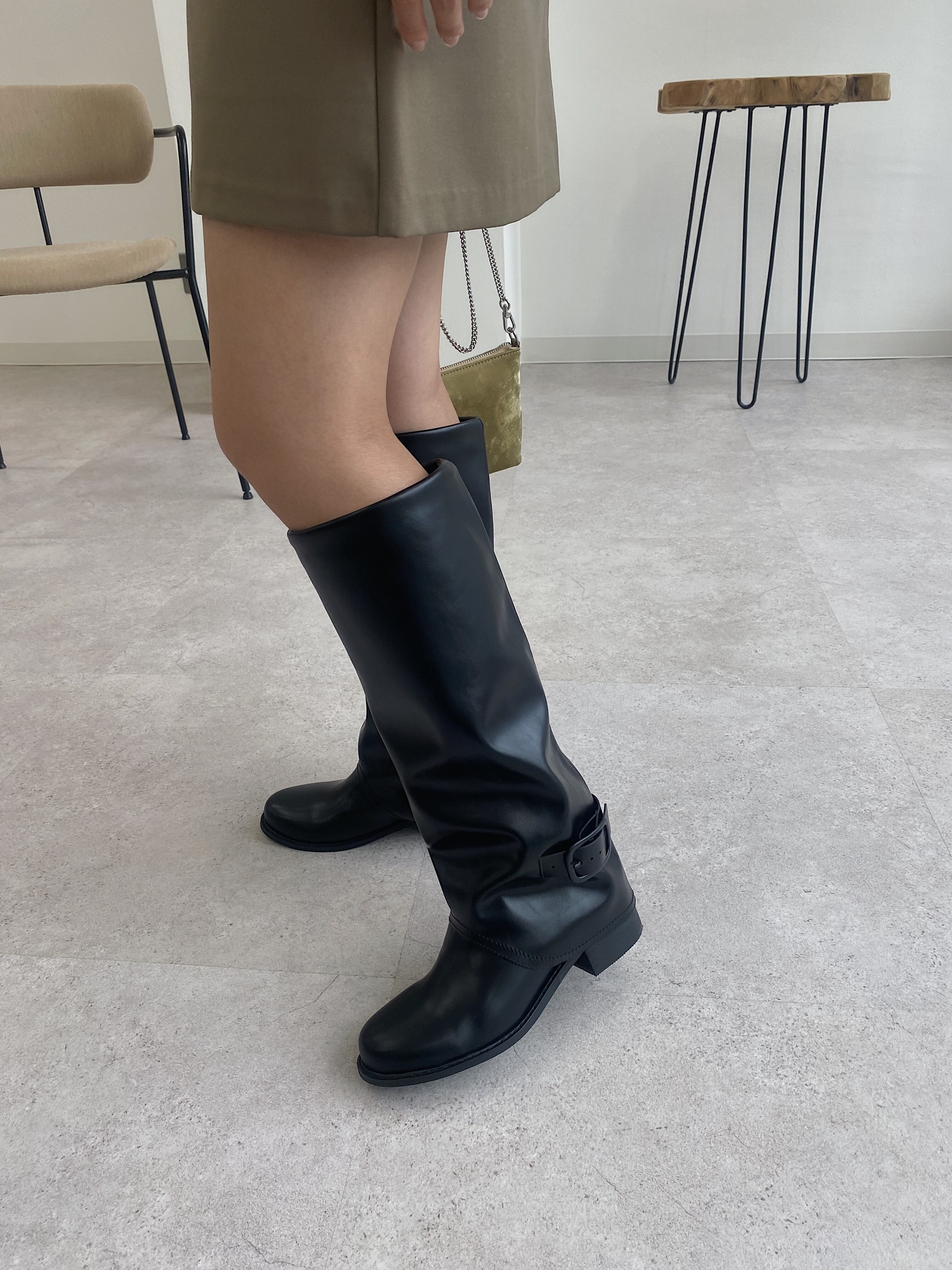 soft leather tube long boots | nananamoe