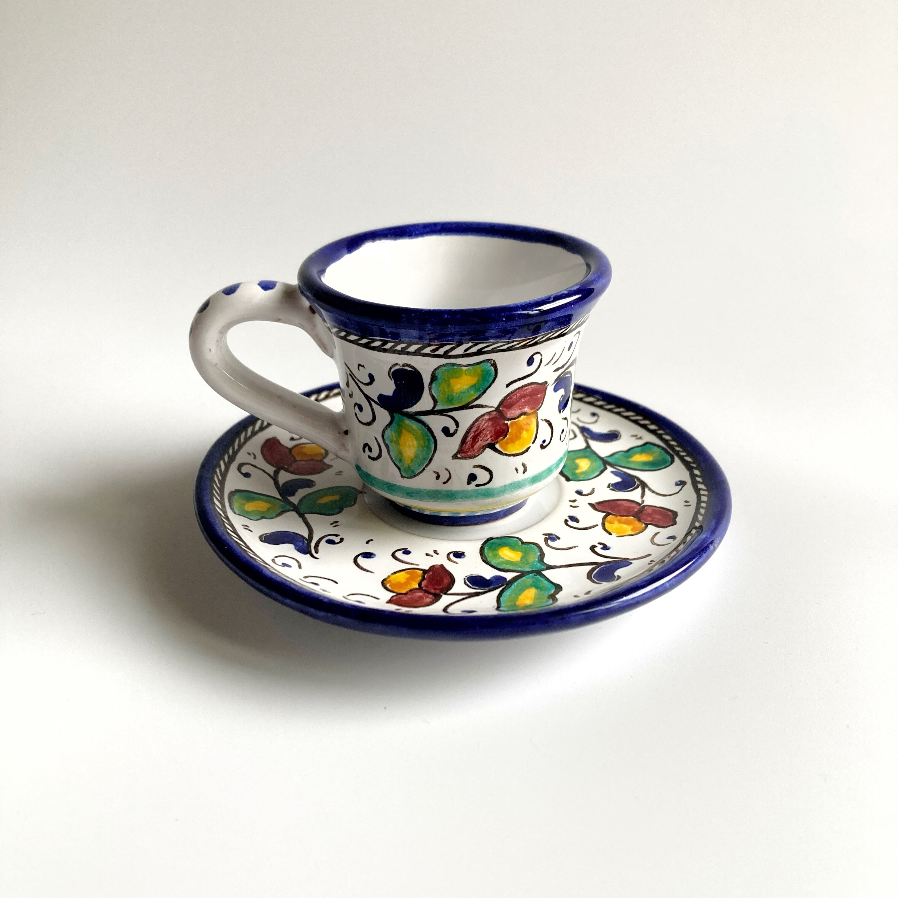 カップ＆ソーサー マヨリカ焼き イタリア陶器 エスプレッソカップ