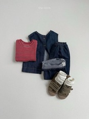 韓国子供服 / minirobe / 26Autumn / ノンペイドデニムベスト / 秋服 *S~XL*