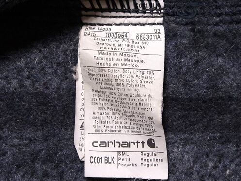 10's carhartt カーハート メキシコ製 ブラック チョアコート