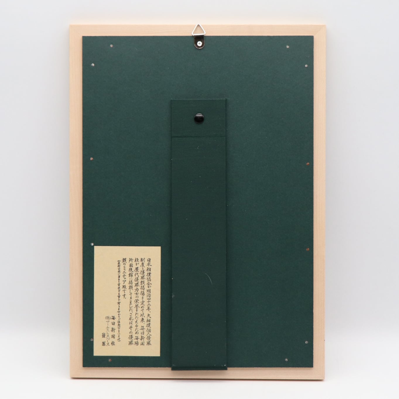 毎日新聞・大相撲優勝額ミニチュア・平成十年五月場所・若乃花・No