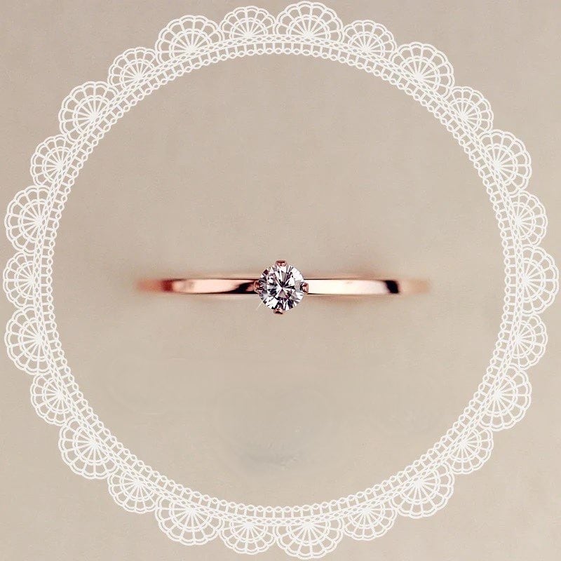 金アレ対応 316L 輝く、一粒ストーンリング (0603)