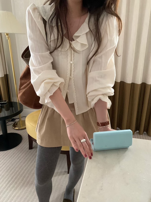 (予約) pretty young thing / Corduroy frill skirt 2color