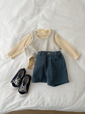 韓国子供服 / minirobe / 26Autumn / ハーフネックTシャツ / 秋服 *S~XL*