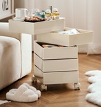 多機能ストレージカート 収納ワゴン キャスター付き モダンデザイン インテリア収納 移動式 多段収納 ハンドル付き 整理整頓 省スペース リビング収納 寝室収納