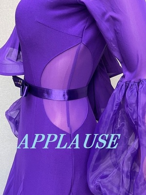 【新着】社交ダンス ドレス　スタンダード　モダンドレス　バイオレット　M～L   ST-25-7  デモ・競技用ドレス　発表会衣装　パーティドレス　ワンピース　舞台衣装