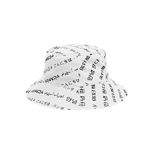 送料無料【HIPANDA ハイパンダ】男女兼用 バケット ハット 帽子 UNISEX BUCKET HAT / BLACK ・ WHITE