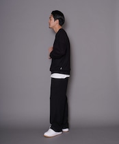 【#Re:room】EMBOSS LOGO STRETCH RIB WIDE PANTS［REP199］