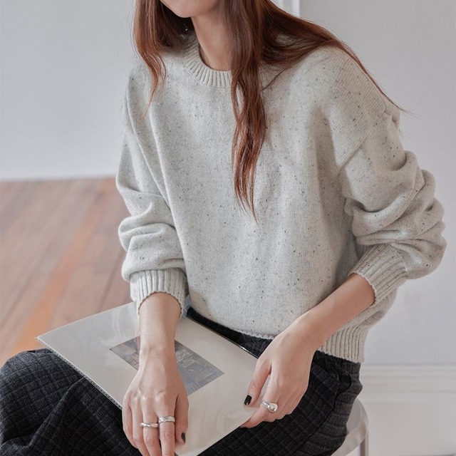 メランジ ソフトニットプルオーバー　B0265