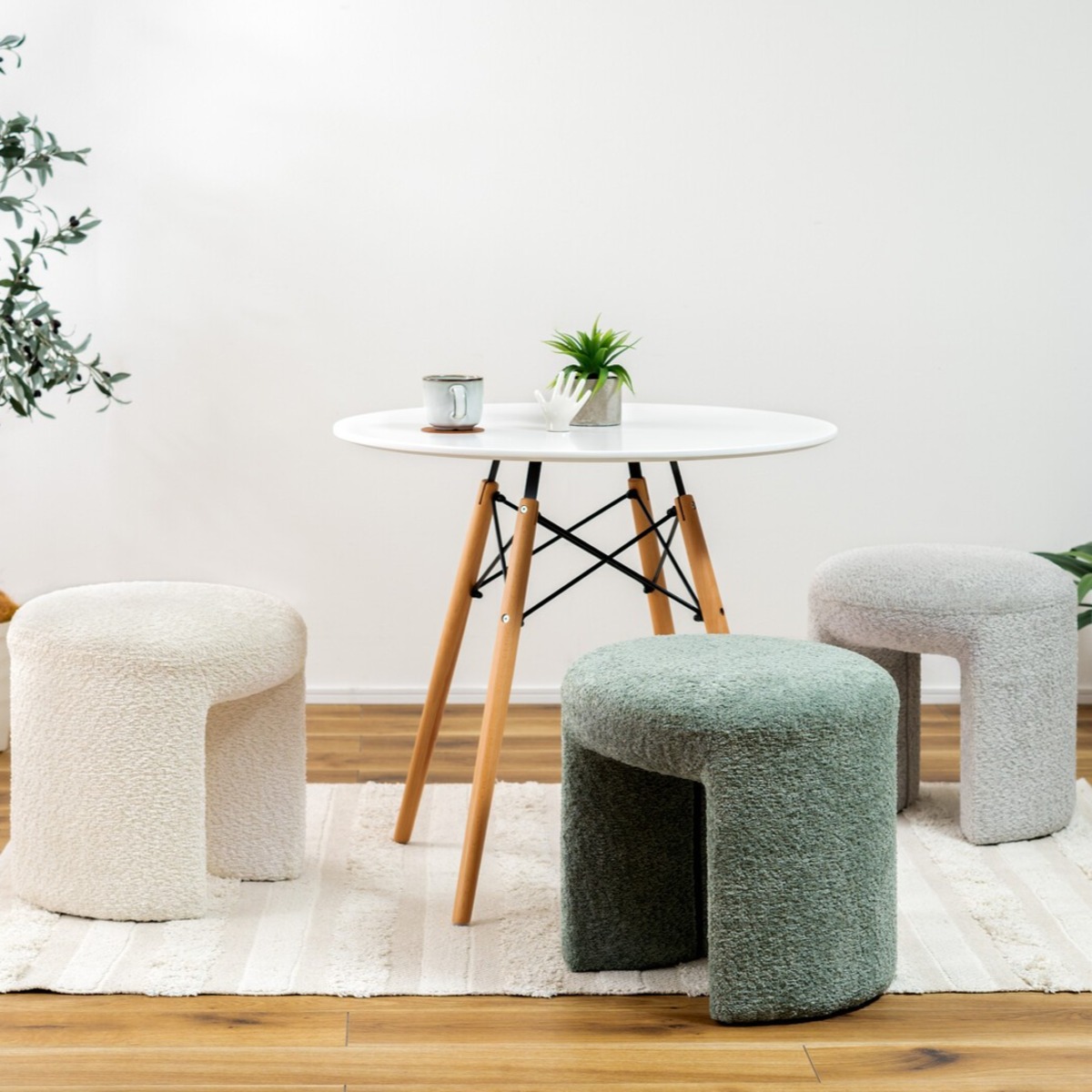 ファブリックスツール【東谷】☆ 家具 チェア 椅子 アート風 レトロ