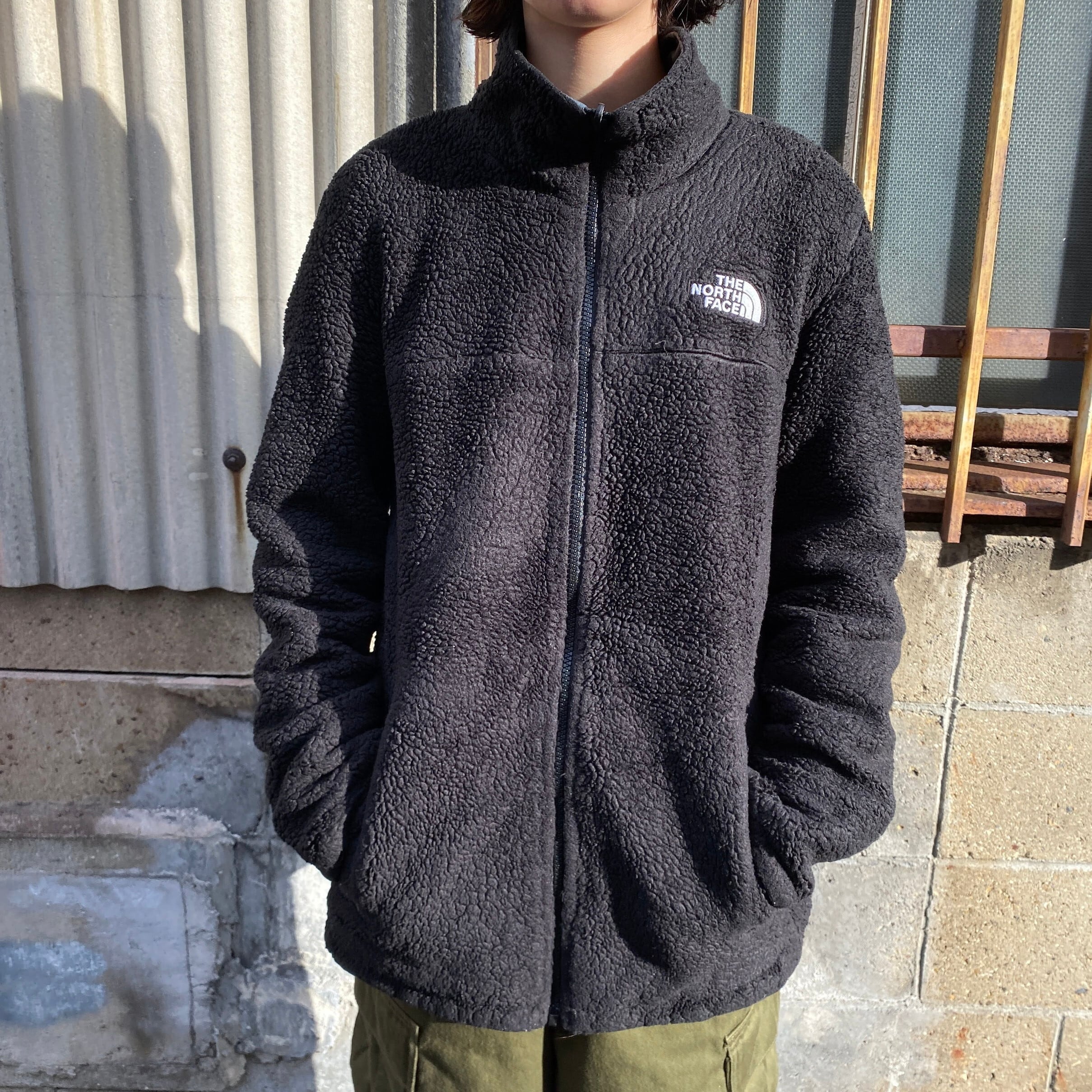 ザ ノースフェイス リバーシブル ボアフリース ナイロンジャケット レディースL 古着 THE NORTH FACE アウトドアジャケット 黒  グレー【フリースジャケット】【cs2212-10a】【AN20】 | cave 古着屋【公式】古着通販サイト