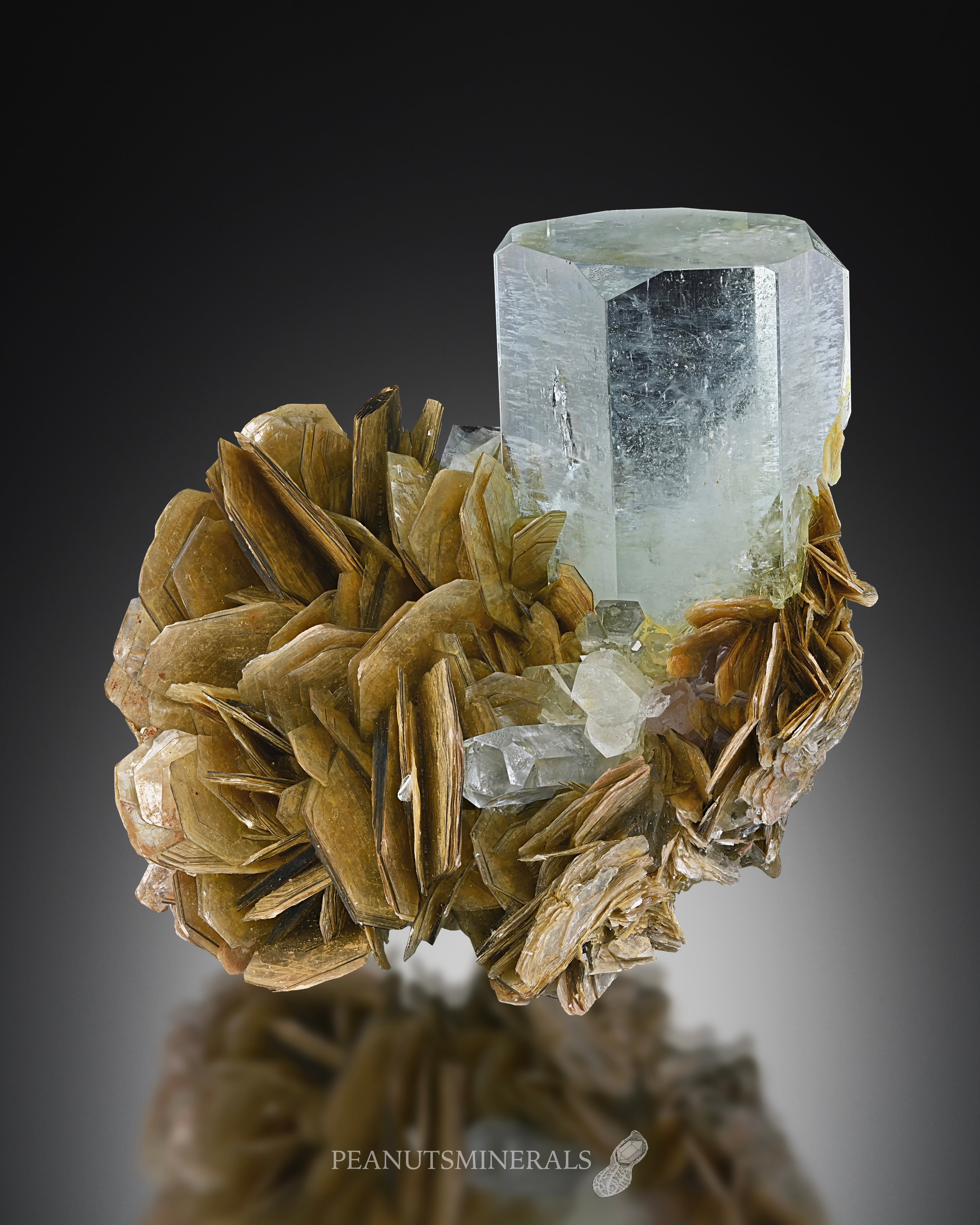 アクアマリン マスコバイト 鉱物 標本 原石 アクアマリン / マスコバイト 【Aquamarine with Muscovite