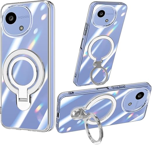 ロングジグ 約20個 透明ケース付き AQUOS wish5 ケース クリア リング付き 縦横両対応 TPU ソフト 耐衝撃