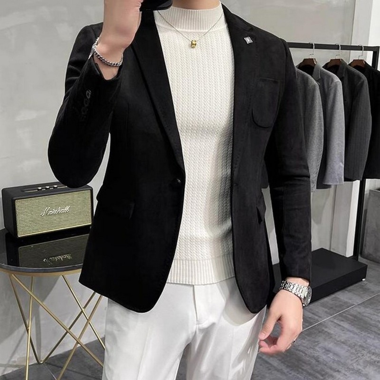 suede suit jacket 00227