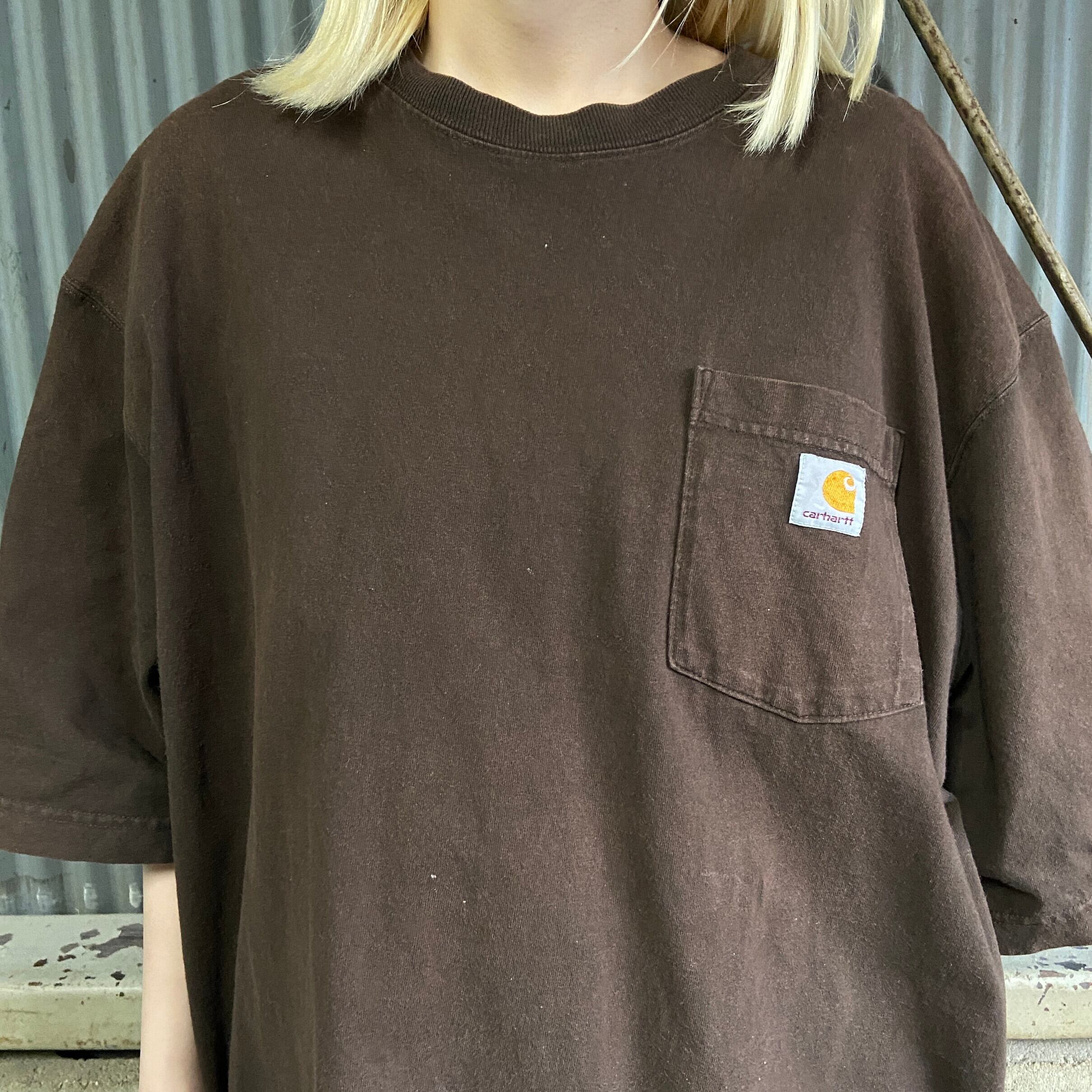 カーハート Carhartt ORIGINAL FIT 半袖 ワンポイントロゴポケットTシャツ メンズL /eaa329526