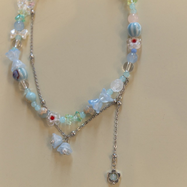 Benseあっさりしたスズランのビーズネックレス