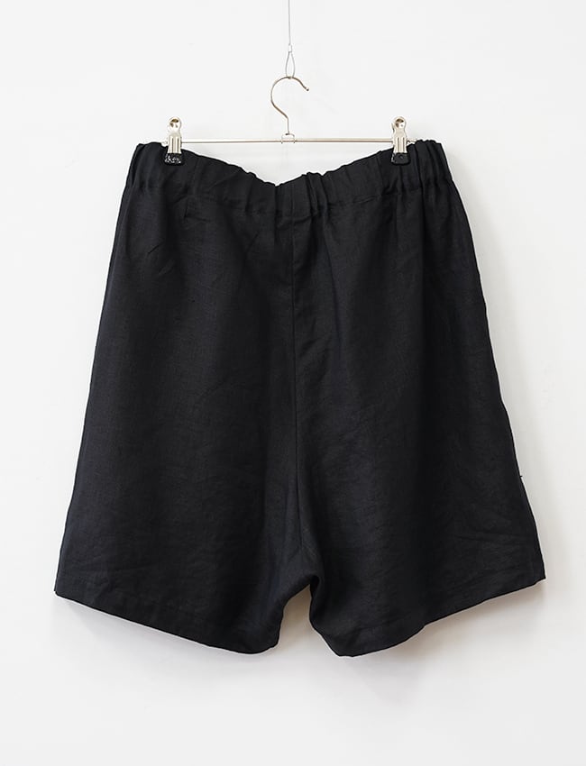 aulico : LINEN SHORT PANTS / BLACK | aulico