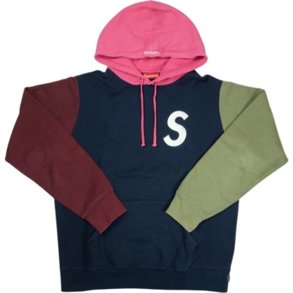 かん　Supreme 19SS タグ ロゴ フーディー M ネイビー Size【M】 SUPREME シュプリーム 19SS S Logo Colorblocked Hooded