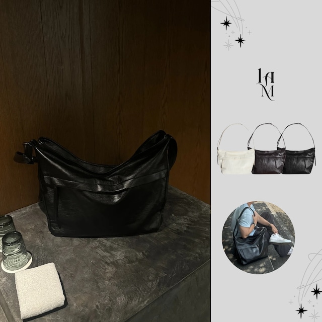 Chesler Grandeur Multi-Pocket Leather Big Shoulder Bag (3color)