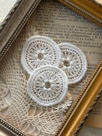 フランス Vintage ヴィンテージ レースモチーフ 48mm前後  レース デコレーション材 カルトナージュ