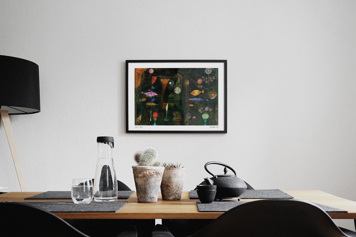 パウル・クレー、【魚の魔術：魚の大作】、希少な額装用画集より、状態良好 パウル・クレー Fish magic 魚の魔法 アートポスター モダン