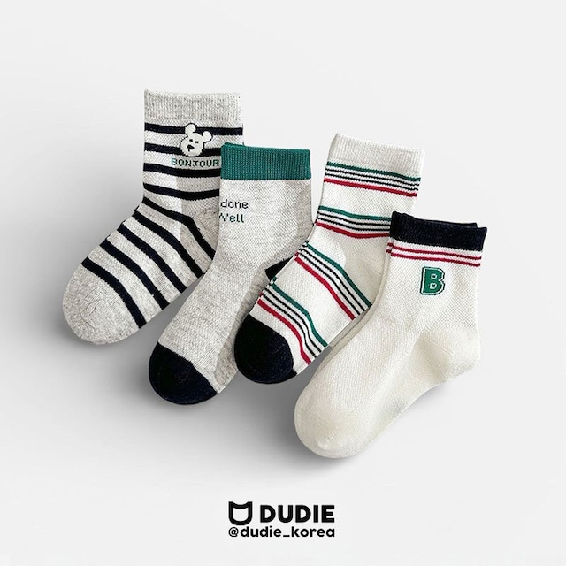 【取寄】dudie|bonjour socks set (4pcs)|ボンジュールソックス4足セット|M-XL|kids&jr|26 spring