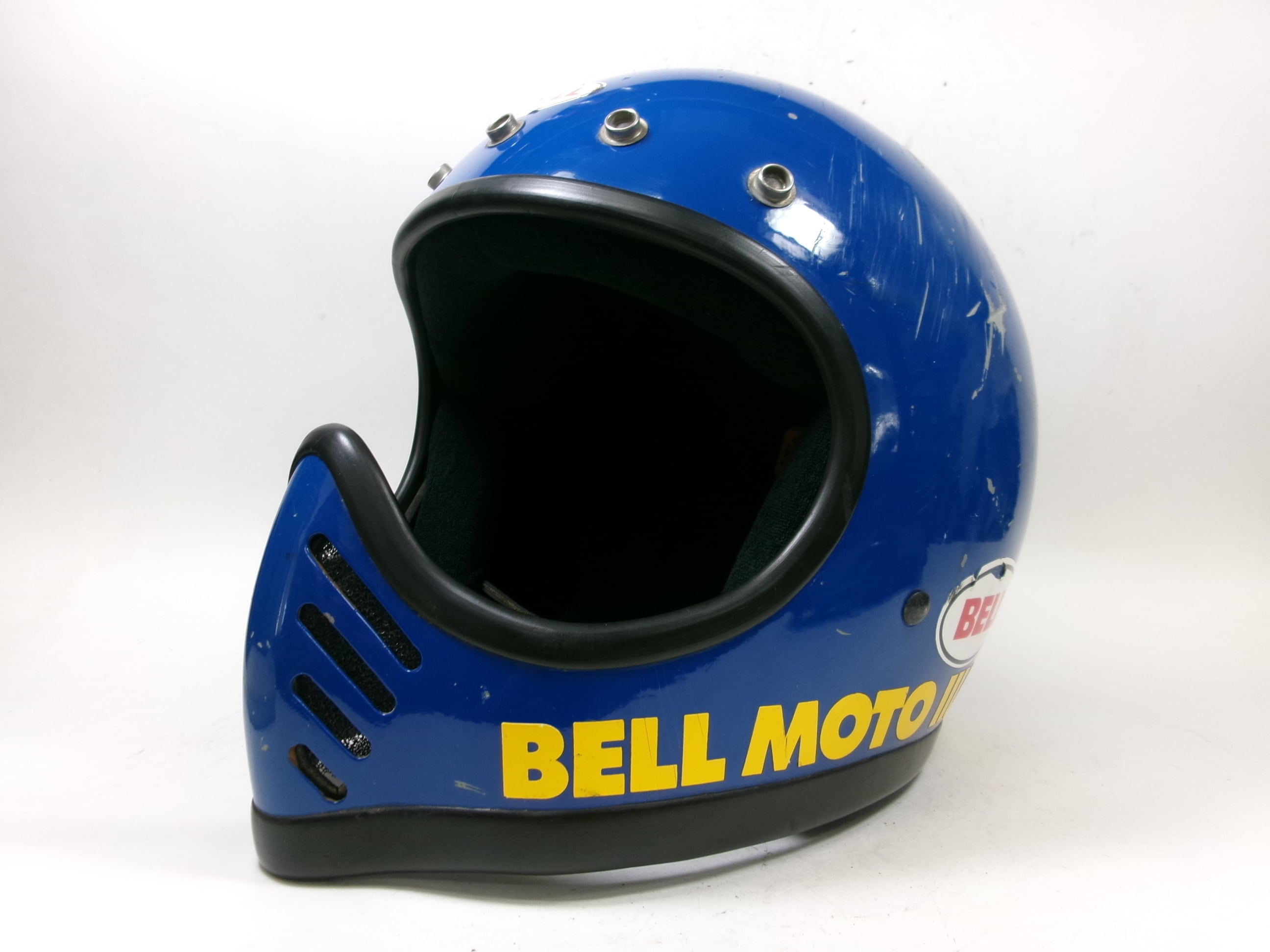 初期! 70s BELL MOTO 3 赤 7 1/8 目深加工済み☆ 70年代 ベル モト3
