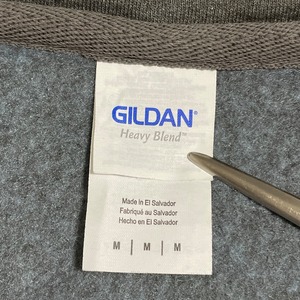 【GILDAN】FROSOCO フロソコ 刺繍ロゴ ワンポイント ハーフジップ スウェット プルオーバー M チャコールグレー ギルダン US古着