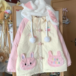 ゆめかわ♡もこもこうさぎジップアップパーカー　jya42