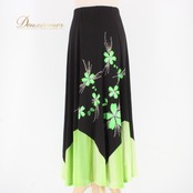社交ダンス 衣装 スタンダード スカート レッスンウェア レディース 黒 黄緑 グリーン系 ラインストーン 花柄 ブラック系 練習着 フェミニン ブラック系 スカート レディース用 フレアスカート 練習用ダンス衣装 ラインストーン装飾 伸縮性あり スタイリッシュ カジュアル 舞台衣装 ダンス練習着 フェミニンスタイル おしゃれ クラシックダンス ダンス用ウェア 花 motif フラワーデザイン