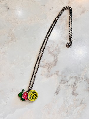 00～10s STUSSY/Necklace/SS Link/Dice/Crown/ネックレス/SSリンク/ダイズ/クラウン/イエロ－/レッド/グリ－ン/ステンレス/アクセサリ－/ステュ－シ－