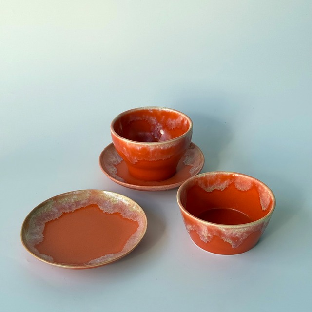 NAOKO HATA CERAMICS Melt series 旧Kobachi - Sunrise orange
