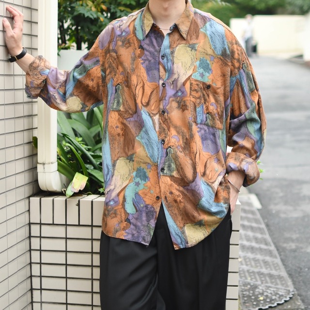 ferracci pattern rayon shirt