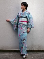 【受注商品】Rumi Rockきもの「鉱物ーミネラルの力ー」ミントグリーン　[A863]
