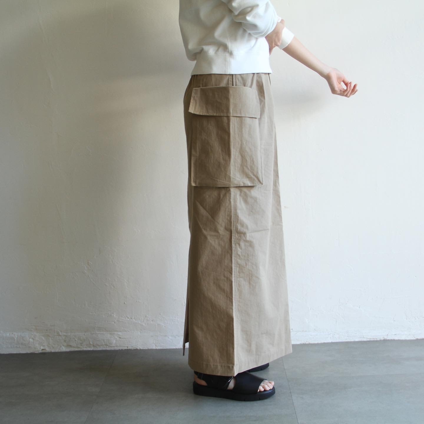 【pheeny】Cotton nylon dump military skirt-