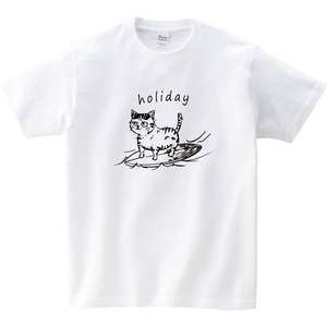 holidayサーフネコ Tシャツ cat47 猫服 ねこ柄 猫柄