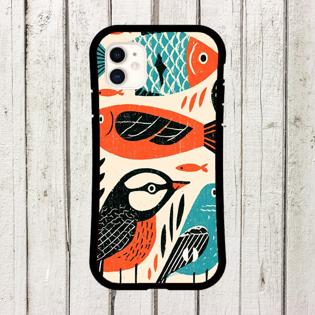 受注生産 iPhoneケース 鳥と太陽｜レトロフォーク PSYF001A