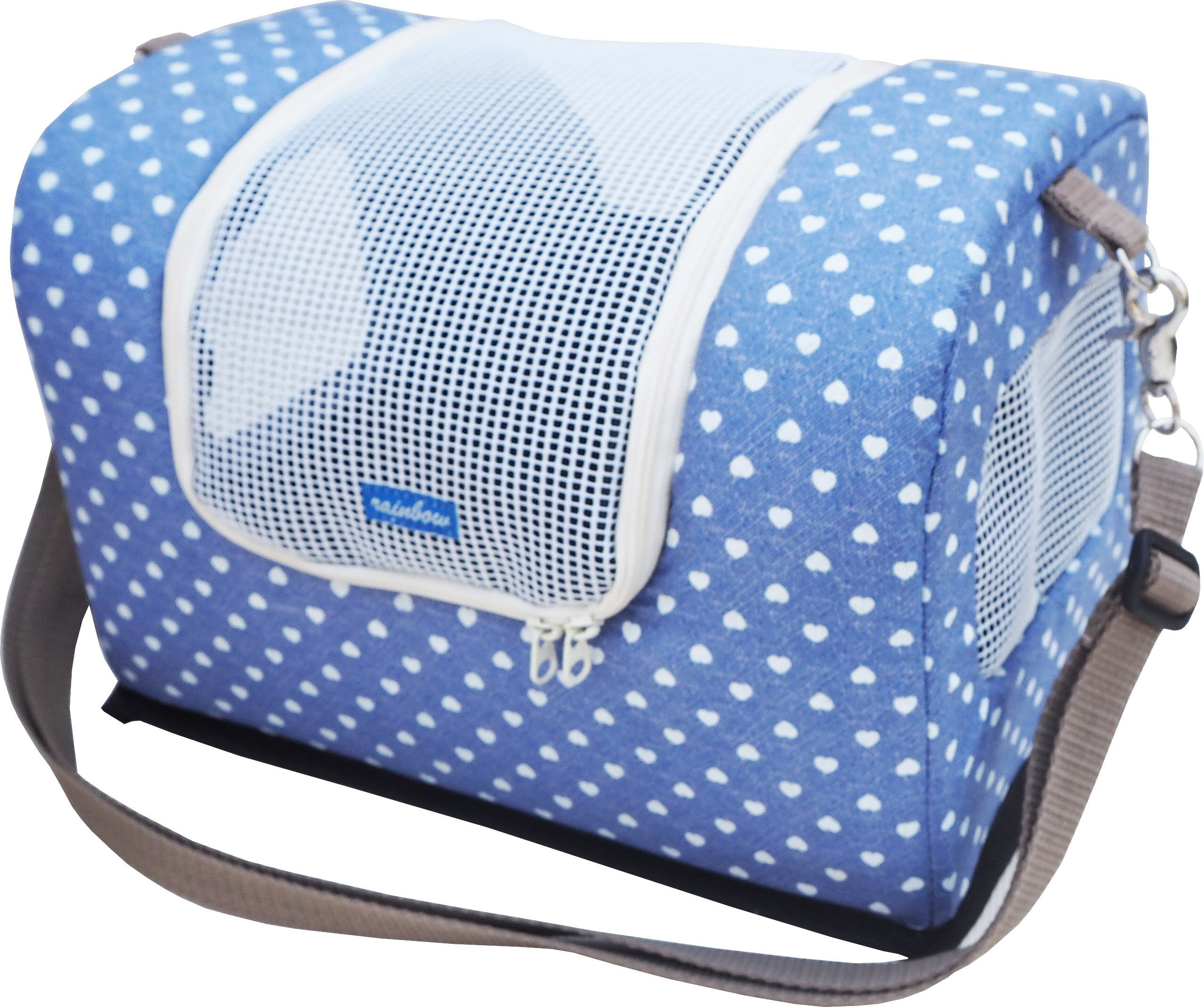 【小動物】ハート柄ミニアニマルキャリー(L)