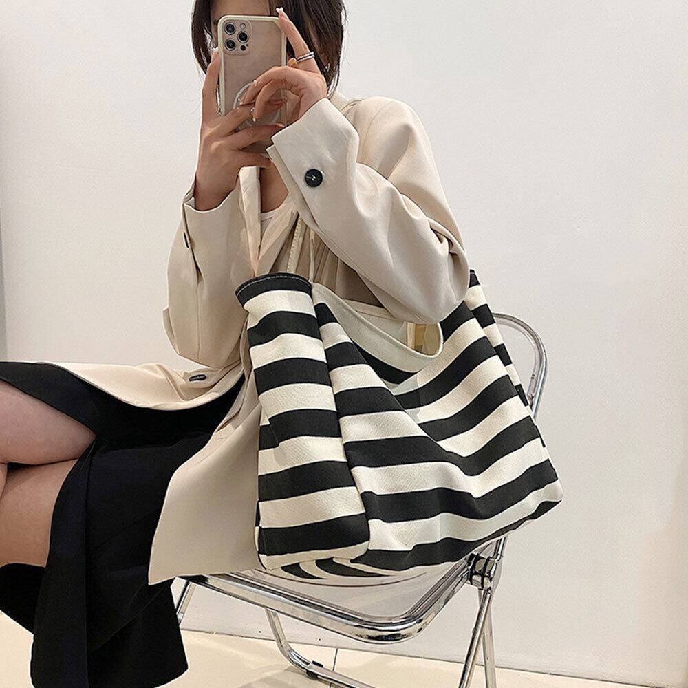 キャンバス トートバッグ レディース ボーダー柄 おしゃれ かわいい 大人 通勤 通学 学生 大容量 A4 カジュアル 肩掛け 大人可愛い 大人女子