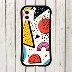 受注生産 iPhoneケース 幾何学記号のレトロポップ柄｜レトロポップ PABS006C
