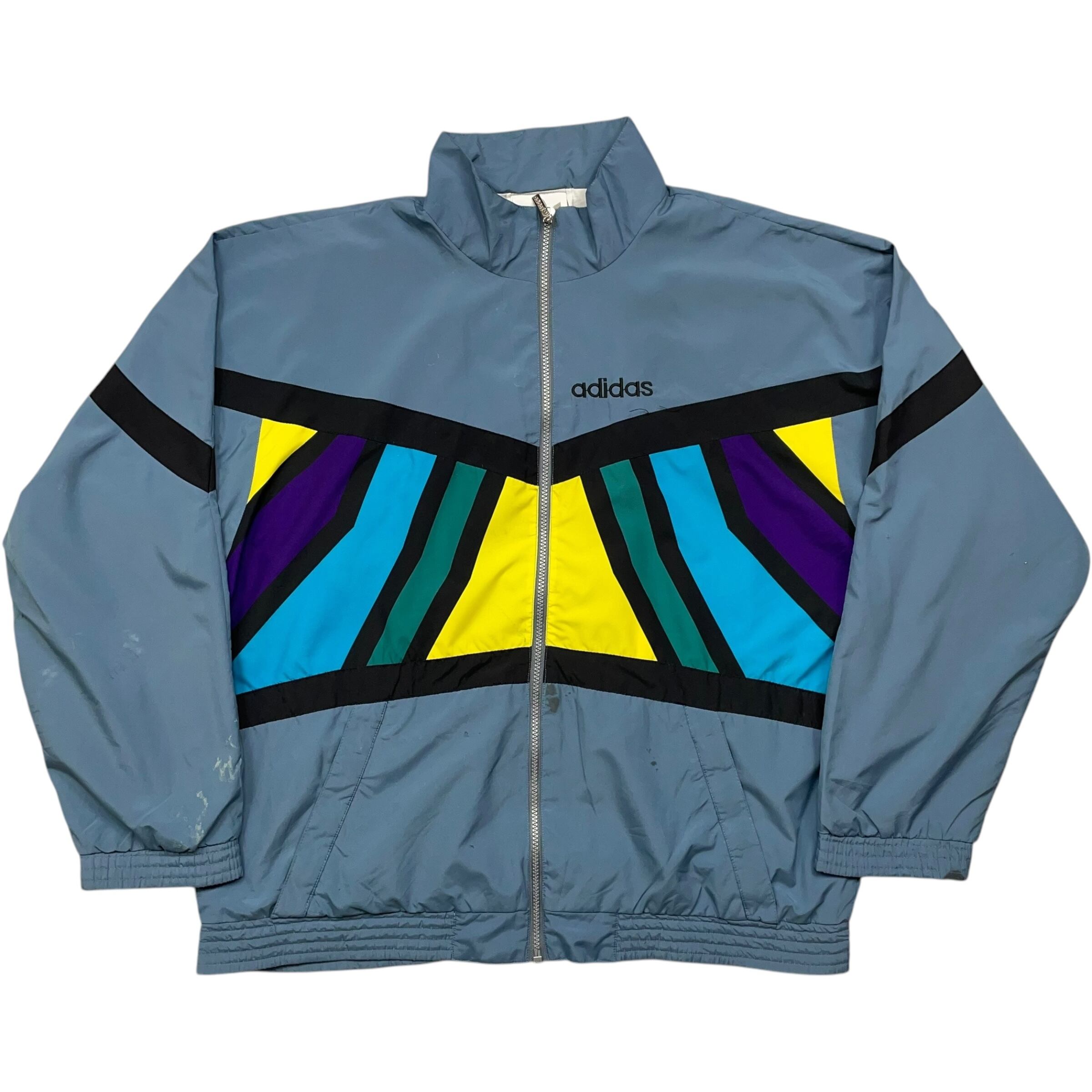 《L》 adidas アディダス ナイロンジャケット マルチカラー 80年代 vintage no.5154