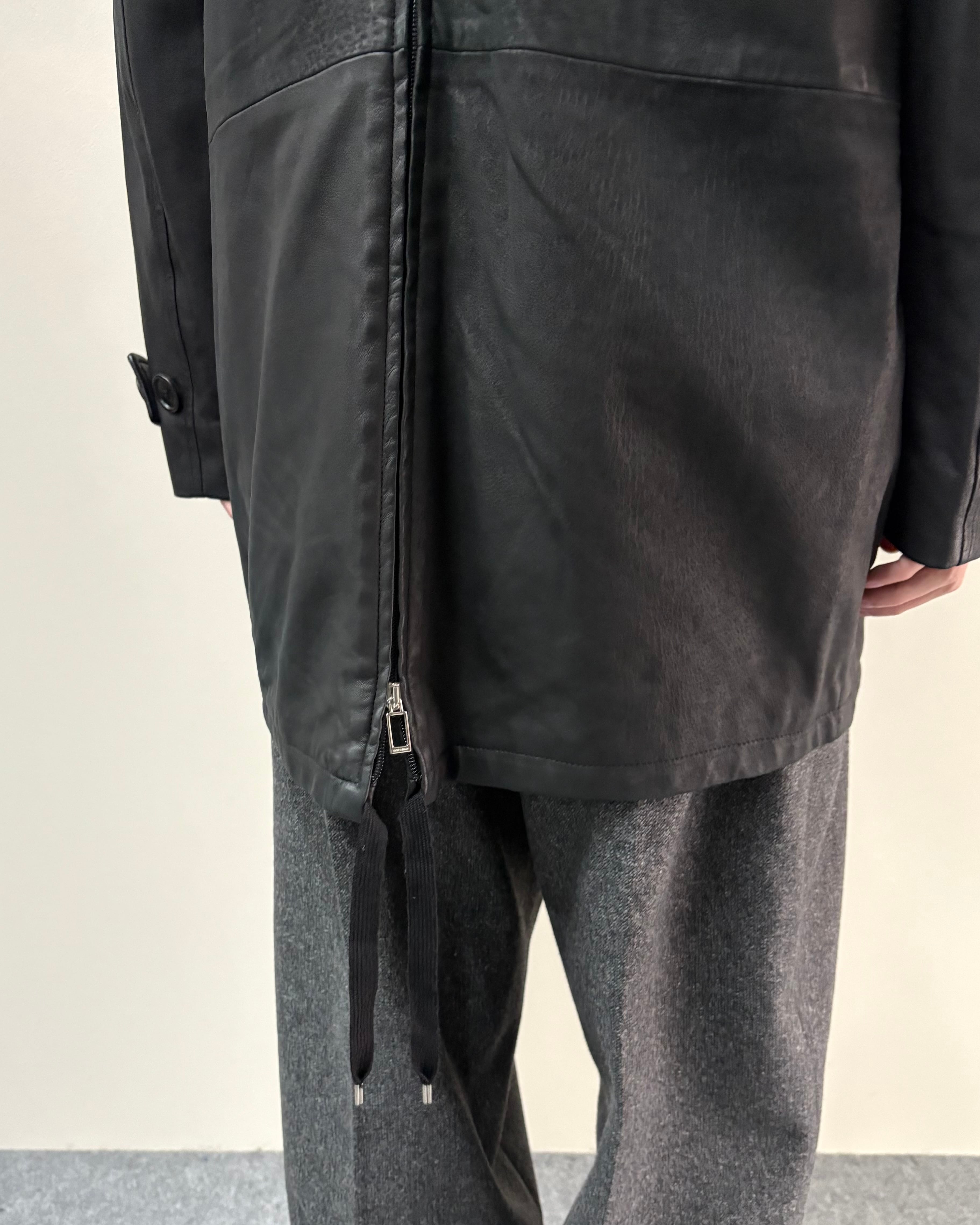 2012AW/Dior homme by Kris Van Assche】hooded leather zip jacket