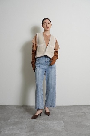 【ご予約】ソフトデニムピンタックワイド604493【cyantokyo】