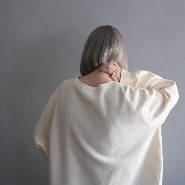 flower and birds embroidery off white big sweat