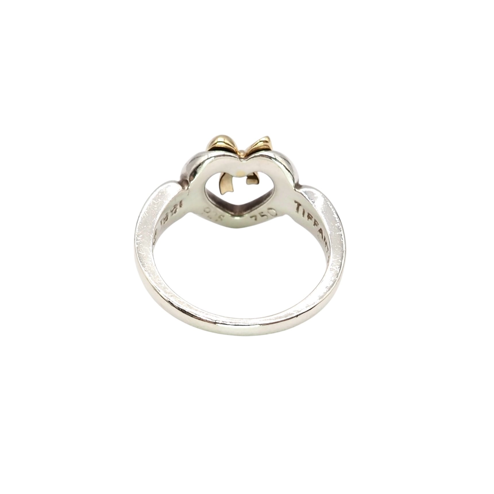 Tiffany&Co. 約8号 ハートウィズボウ リング シルバー925 K18
