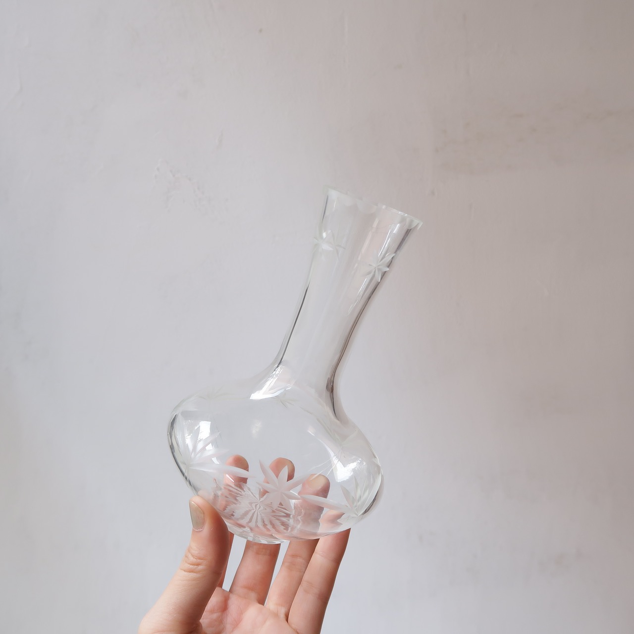 切子の透明花瓶