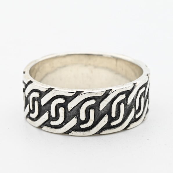Celtic Pattern Design Band Ring #19.0 / Mexico