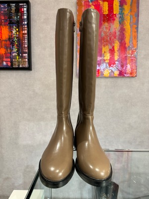 fake leather long boots moca