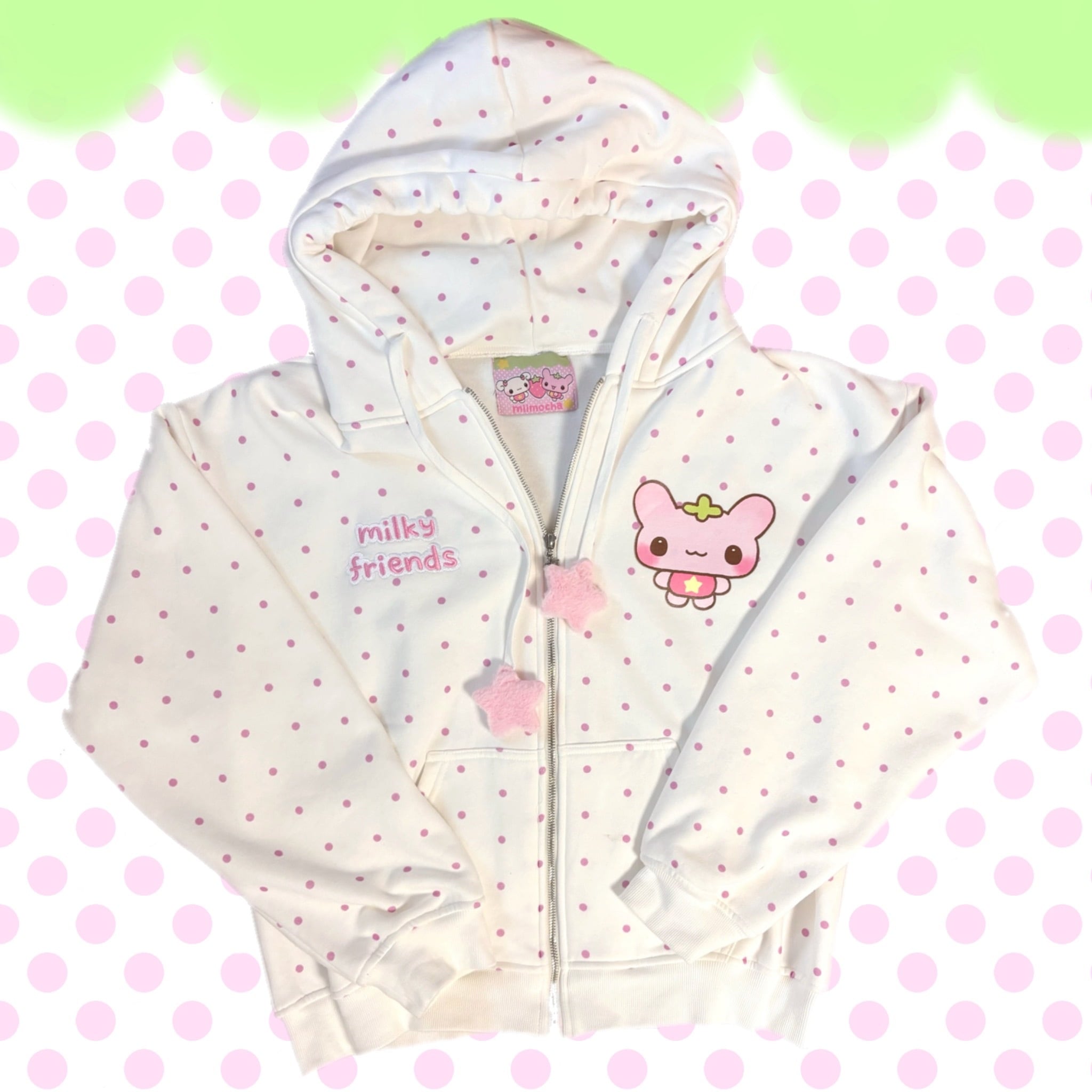 トップス miimocha milky friends hoodie ⭐︎milky friends hoodie white 【miimocha × HONWAKA】 | miimocha